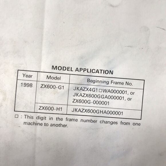 1998 Kawasaki Ninja ZX-6R Motorcycle Service Manual Repair Tune-Up Shop Book - Picture 4 of 9